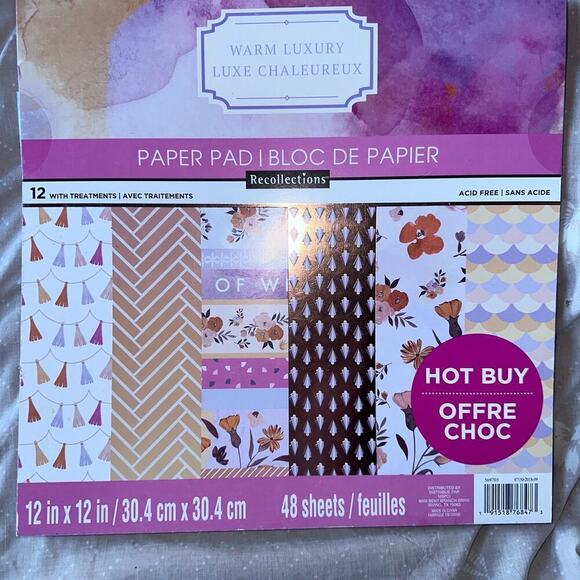NOS Recollections Warm Luxury Scrapbook Paper 12 X 12 - 48 Sheets Sealed - Picture 1 of 5